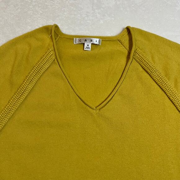 CAbi V-Neck Pullover Knit Sweater Size Medium Preppy Colorful Casual Classic - Picture 3 of 8
